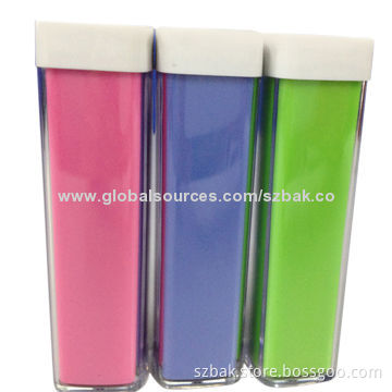 Power Banks, Capacity of 2,000mAh, 5V/1A Input and Output, Sized 92*25*25mm with Good Quality